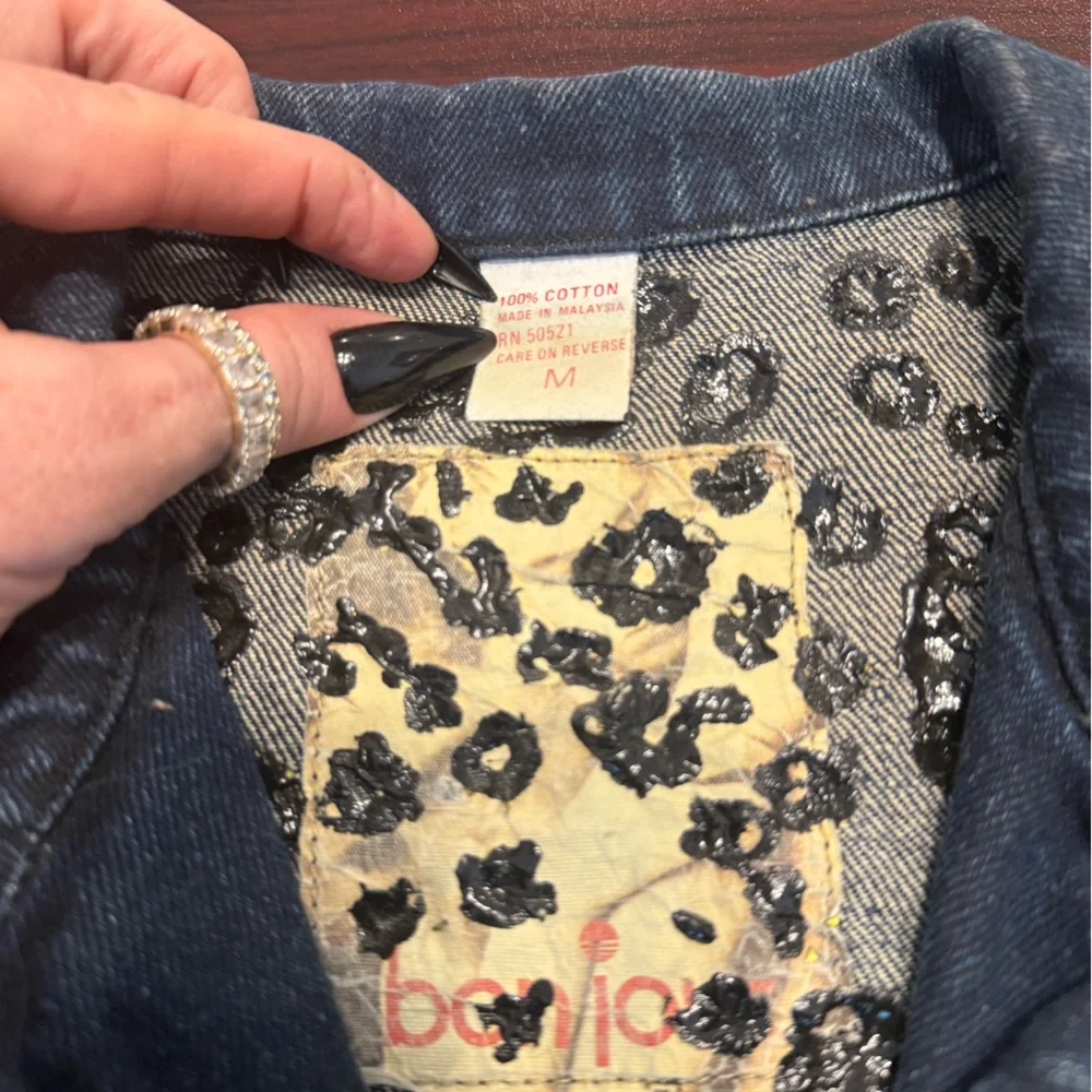 1980s Vintage Bon Jour Denim Cropped Jacket size Medium - Picture 8 of 11